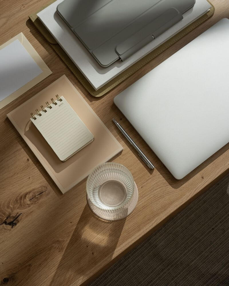 Calm, organised workspace representing financial clarity, planning, and supportive accounting services for small businesses.