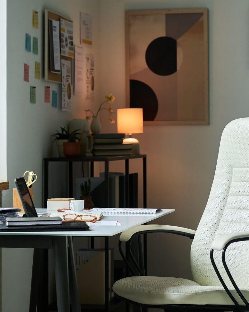 Calm, professional office workspace representing financial support and accounting services for small business owners.